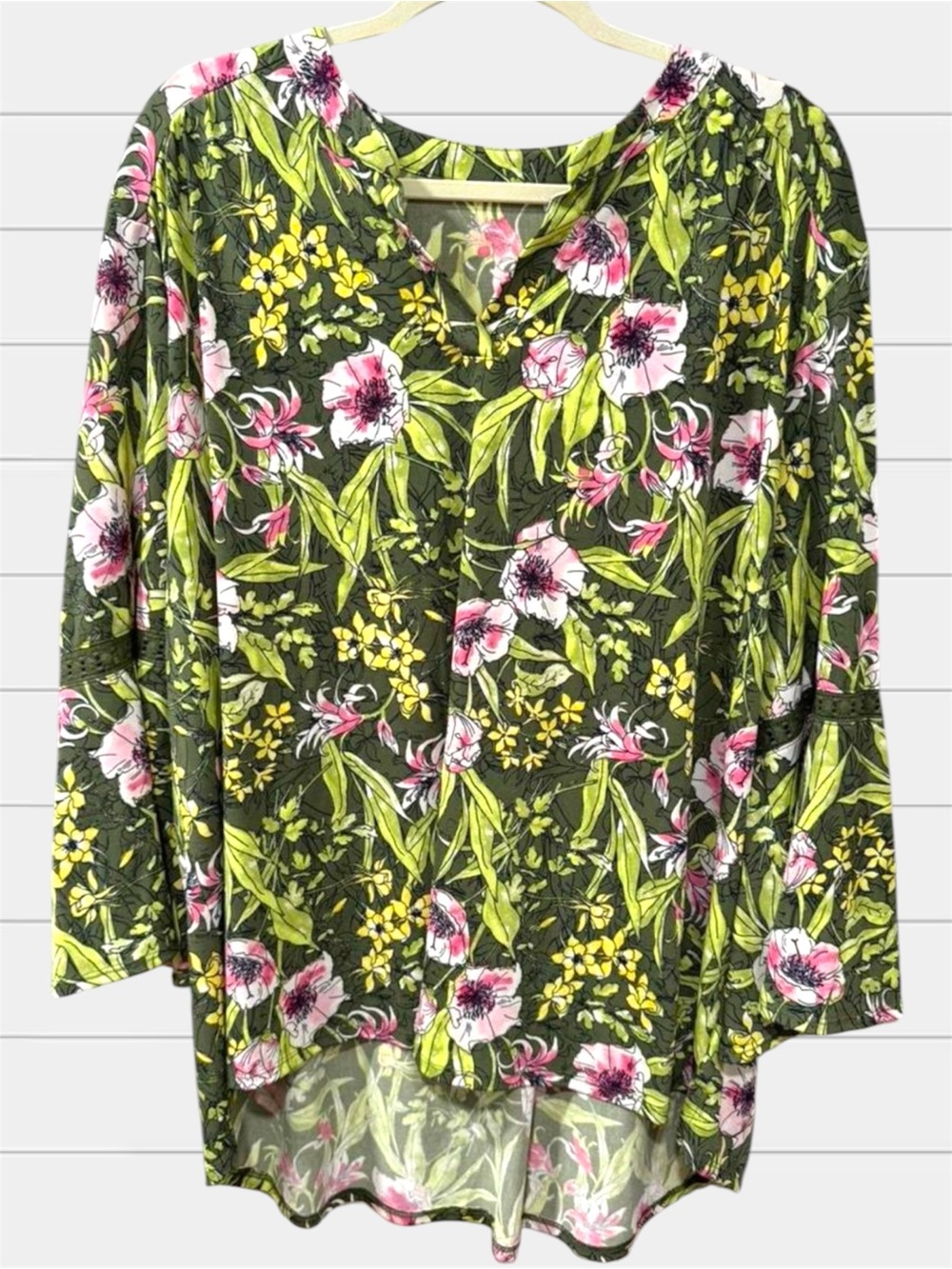 Floral Green Women's Top